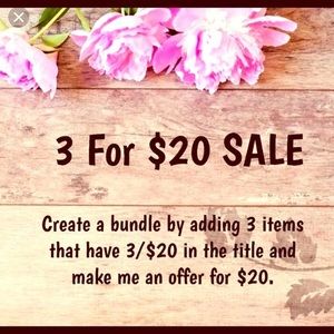 3/$20 sale!!! See 3/$20 in the title